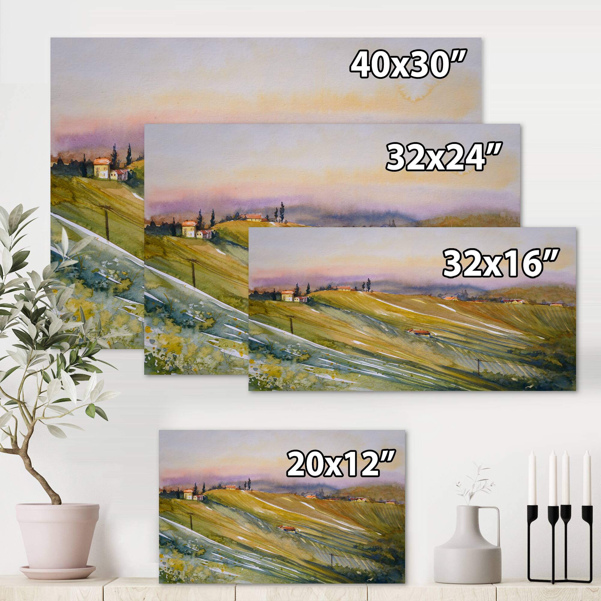 Designart - Vineyard At Dawn In Tuscany Italy